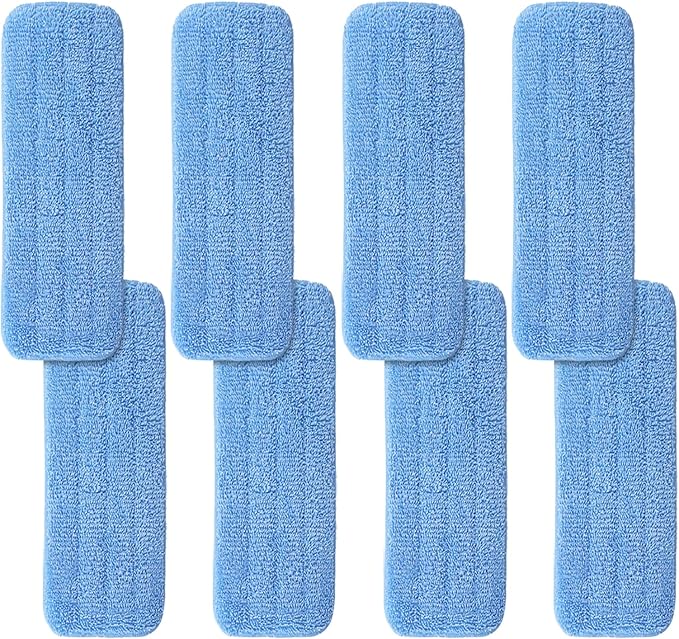 12" Microfiber Pad for Rubbermaid Commercial 12 Inch Mop Head - 8 Pack Replacement Wet & Dry Commercial Reusable Cleaning Mop Refills Fit for Any Microfiber Flat Mop System 12"