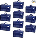 VENO 10 Pack Moving Bags, Heavy Duty, Moving Boxes Alternative, Packing Storage Supplies for Dorm Room Essentials with Zipper for Clothes, Extra Large Totes for Packaging (Blue, 10 Pack)
