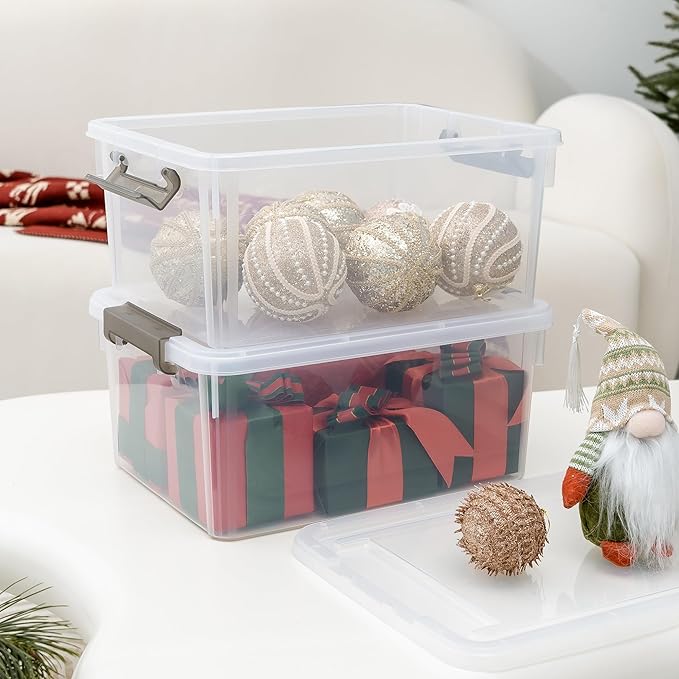 Citylife 17 QT Plastic Storage Bins with Latching Lids Stackable Storage Containers for Organizing Large Clear Storage Box for Garage, Craft, Toys, Closet, Home, 1 Packs