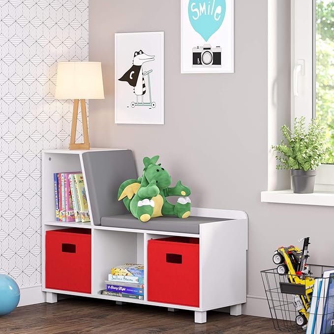RiverRidge Folding Storage Bins with Handles Red Cube Storage Organizer for Closet, Bedroom & Playroom - Closet Organizers and Storage Set of 2