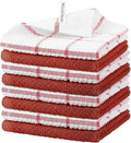 Nialnant 8 Pack Dish Cloths for Washing Dishes, 100% Cotton Reusable Cleaning Rag, Quick Drying Dish Towels for Kitchen,12x12 Inches, Red
