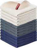 Nialnant 12 Pack Dish Cloths,100% Cotton Dish Towels for Washing Dishes,Soft and Absorbent Kitchen Cleaning Rags - 12x12 Inch