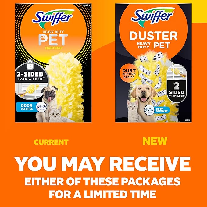 Swiffer Pet Heavy Duty Dusters Refills, Multisurface 360 Dusters with Febreze Odor Defense, 11 Count
