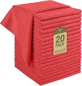 Microfiber Cleaning Cloth, 20 Pack Reusable Microfiber Towels for Cars Lint Free Cleaning Shop Towel Rags for Home Kitchen Automotive Bar Mechanic Restaurant Garage, 11.5"x 11.5", Red