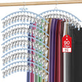 6 Pack Legging Organizer for Closet Hanging, Pants Hangers with Clips Holds 95 Leggings, Shorts, Skirts, Jeans, Hats, Pants Hangers Space Saving Clothes Racks Closet Organizers and Storage, Blue