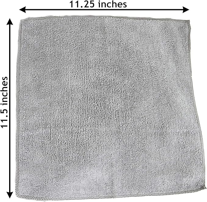 Microfiber Cleaning Cloths, Attract Dust Like a Magnet, Use Wet or Dry, Ultra Soft and Absorbent, Non-Abrasive, Streak Free, Reusable, Machine Wash, Gray, 20 Pack