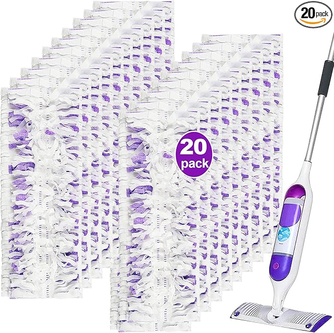 20 Count Disposable Power mop Pads Compatible with Swiffer Power mop Refills and PowerMop Wood Mop, Multi-Surface swiffer Wet Pads Refills Replacement Use for Floor Cleaning