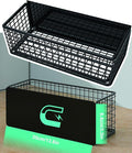 Magnetic Basket Fridge Large Magnetic Pen Holder Whiteboard Metal Wire Basket Storage Item Organizer (Large Black)