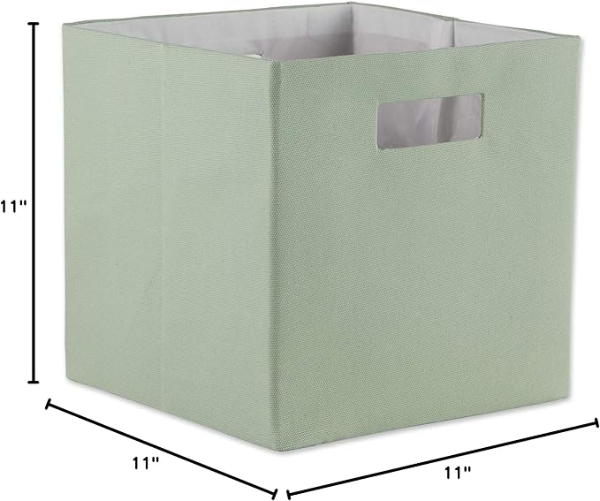 DII Collapsible Polyester Storage Cube, Solid, Lightweight and Durable, Small Square, 11x11x11, Mint