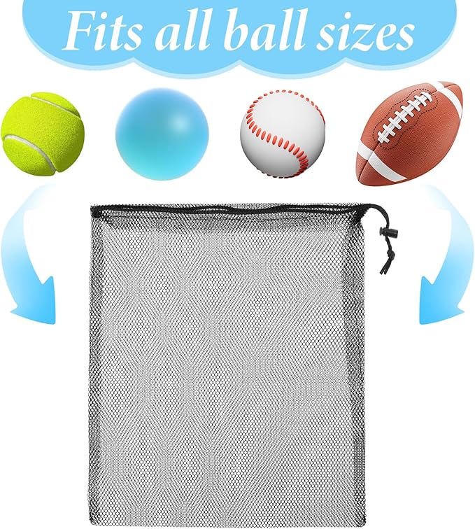 6 Pcs Mesh Bags Drawstring, Mesh Toy Storage Bags, Small Meshes Laundry Bag, Meshes Bag For Beach Toys for Pool Beach Ball Toys Storage for Collecting Travel Sports Gym(Multicolor)16 x 12 Inch