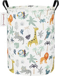 QUEENLALA Large Storage Basket,Laundry Hamper/Bathroom/Home Decor/Collapsible Round Storage Bin,Boys and Girls Hamper/Boxes/Clothing(Round-Animal)
