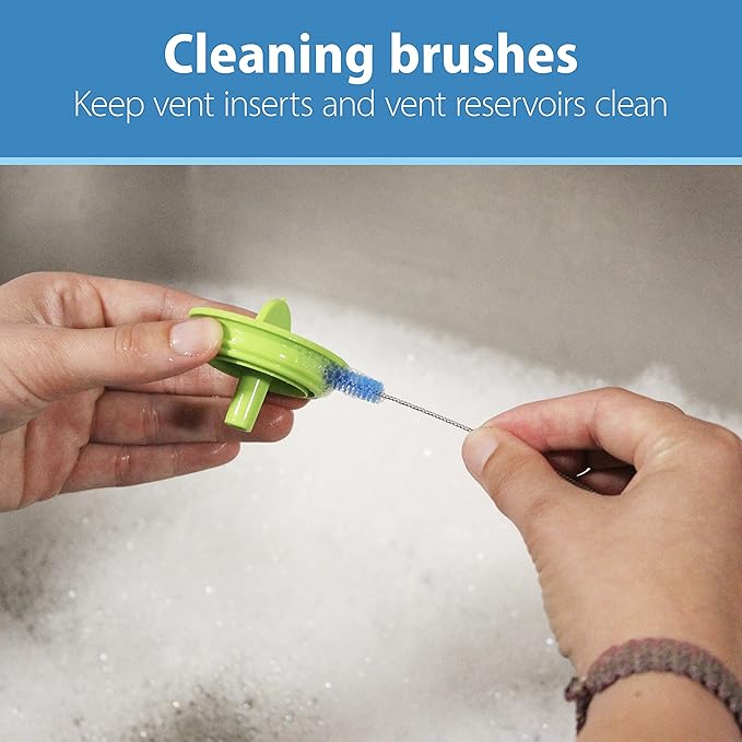 Dr. Brown's Reusable Sponge Baby Bottle Cleaning Brush + Soft Touch and Deluxe Bottle Brushes, BPA-Free, Blue, 3-Pack