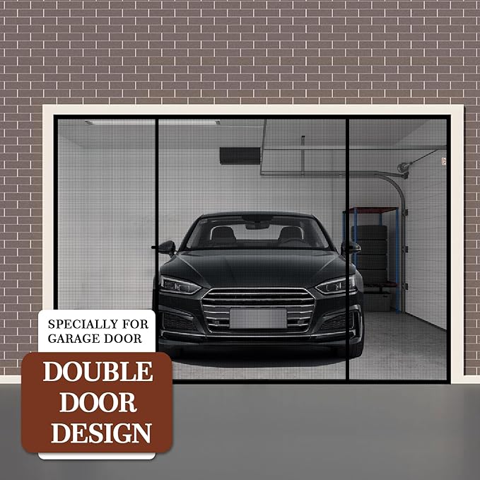 Yotache Magnetic Screen Door Fits 96" x 80" Height Doors, Actual Screen Size 98" W x 81" L, Double-Sided Opening Screen Reinforced Mesh with Strong Magnets for Garage & Sliding Door