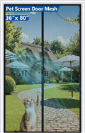 MAGZO Upgraded Pet Proof Magnetic Screen Door Thicker 250g/m² Pet Screen Door Mesh Fit Door Size 36 x 80 Inch, Mesh Size 38" x 81", Heavy Duty Cat Resistant Mesh for Front/Back/Sliding/Patio Door