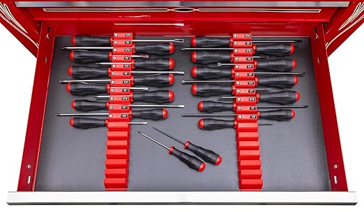 Ernst Manufacturing Screwdriver Pro - Modular Screwdriver Organizer for 26 Tools with Magnetic Base, Red - Made in the USA