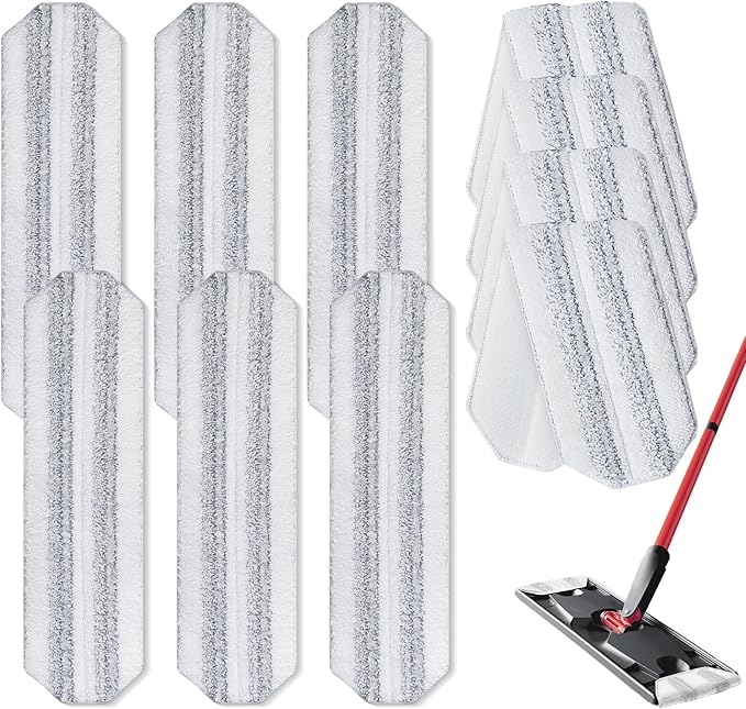 10Pcs Mop Replacement Pads,Compatible with O Cedar H2prO Flat Mop System Universal Mop Pads Mop Head Refills Washable Wet Mop,Replacment for Vileda H2prO Size Mops 15.94'' x 4.33''