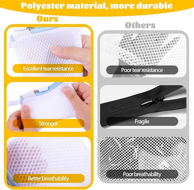 6 Pcs Small Mesh Laundry Bag Lingerie Bags for Washing Delicates for Delicates Washing Machine Underwear Washings Bag Small Foldable Wash Bags for Home Travel White 3.9 x 4.3 Inch