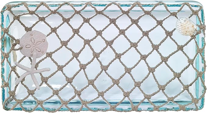 Avanti Linens - Vanity Tray, 100% Hand-Painted Resin Bathroom Accessories, Coastal Home Decor (Seaglass)