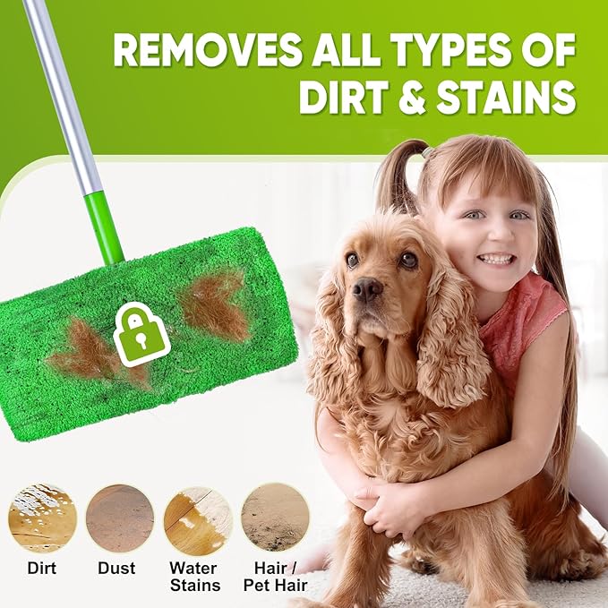 18-Pack Reusable Mop Pads Compatible with Swiffer Sweeper Mop - 100% Coral Fleece Washable Refills - Microfiber Dry & Wet Sweeping Cloths for Multi-Surface/Hardwood Floor Cleaning