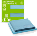 E-Cloth Window Cleaning Cloth - Eco Packaging - Glass Cleaning Cloth, Streak-Free Windows with Just Water, Microfiber Towel Kit for Windows, Car Windshield, Mirrors - Alaskan Blue