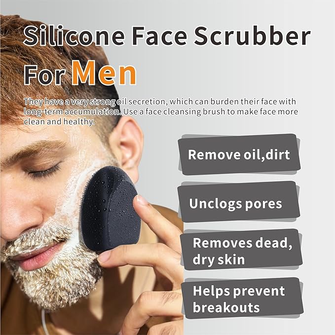 Soft Silicone Face Scrubber,Body Scrubber for Deep Cleansing, Exfoliation- 2pcs Silicone Body Brushes for Women Men Use in Shower Skin Massage Pore Cleansing Blackhead Removing
