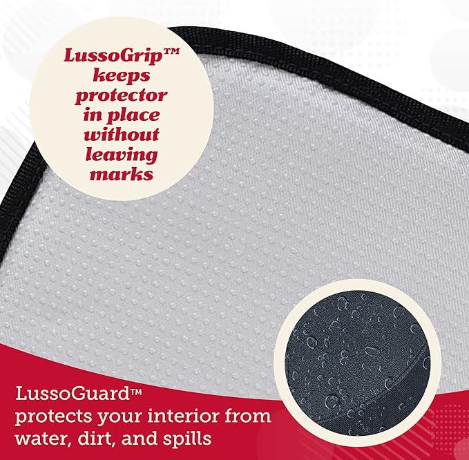 Lusso Gear Car Seat Protector - Waterproof Car Seat Cover - Non-Slip Padding & Mesh Pockets for Baby Travel Gear - Universal SUV & Vehicle Fit - Tan