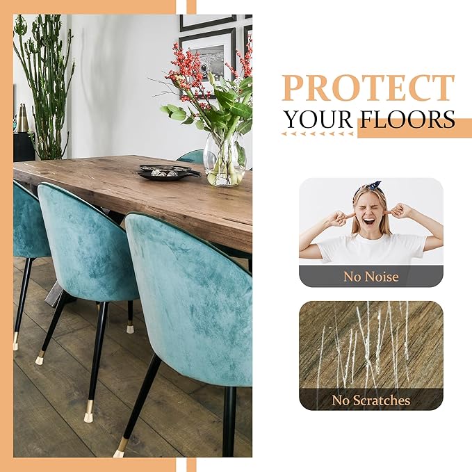 1" Round Rubber Chair Leg Tips Caps, Chair Leg Floor Protectors, Non-Slip Chairs Legs Caps, Stool Feet Protectors Cap, Folding Metal Chairs Legs Tip Replacement (White, 24 Pack)