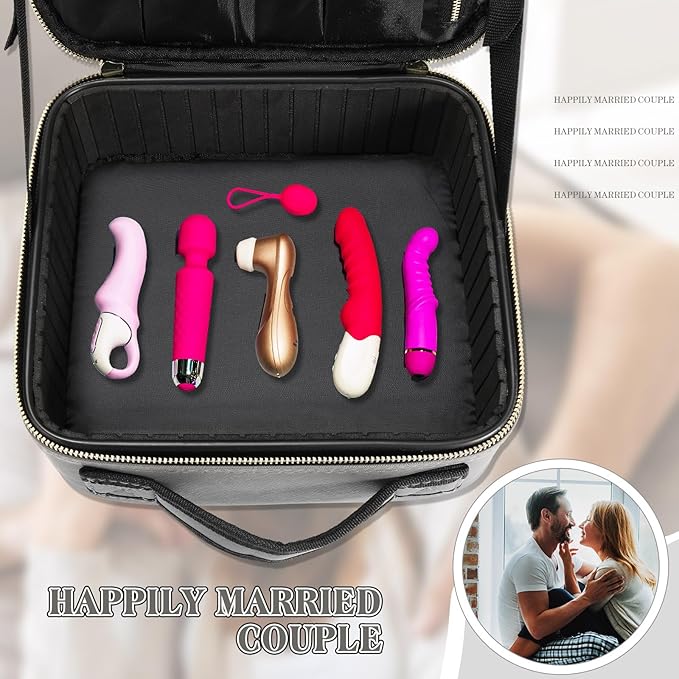 Eccliy Adult Game Toy Storage Organizer Case for Women and Men 14.6 x 10.2 x 4.3 Inches Lock Box Toy Travel Bag Locking Game Storage Box Travel Bag
