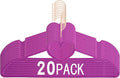 Velvet Hangers 20 Pack, 16" Non Slip Heart Hanger, 360° Swivel Rose Gold Hooks, Durable & Cute Hangers for Adult (Dark Purple)