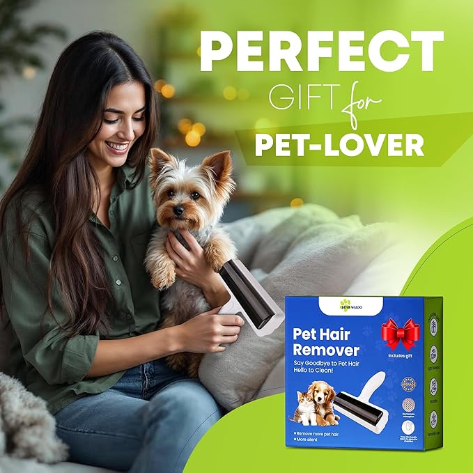 Benji Waldo Pet Hair Remover, Reusable Roller for Cat and Dog Hair Remover for Furniture, Couch, Carpet and Car Seats, for Pet Lovers Stocking Stuffers, Eco-Friendly, No Refills Needed