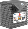 HOMERHYME Microfiber Cleaning Cloth, 12 Pack Grey Cleaning Rags,12" X 11" Lint Free Dish Towels Wash Cloths, Reusable Microfiber Towels for Home and Kitchen Bathroom Apartment Cleaning Supplies