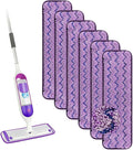 Panda Grip Purple Cloth 16.5 inch Mop Pads Refills 6 Pack Purple Cloth Microfiber Reusable Replacement Mop Pads Flat Replacements Heads for Wet Or Dry Floor Cleaning and Scrubbing,