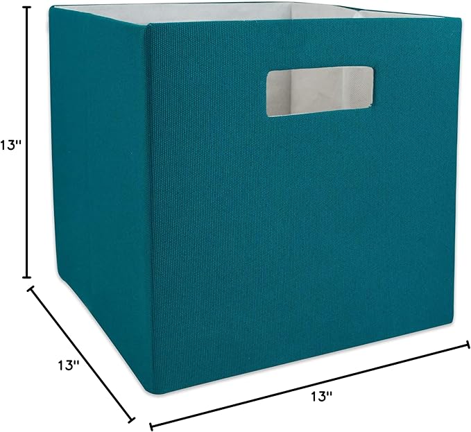 DII Poly-Cube Storage Collection Hard Sided, Collapsible Solid, Large, Teal