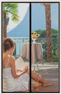 WochiTV Gray Magnetic Screen Door Fits Door Size 48" x 82", Screen Size 50" x 83", Mesh Net Curtain with Magnet Keep Fresh Air in