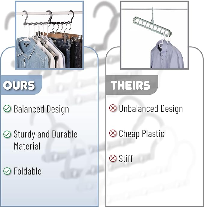 Mr. Pen Space Saving Hangers - 8 Pack Mixed Color Space Saver Shirt Hangers, Black, Gray, White