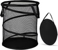 BATTOO Mesh Collapsible Laundry Baskets, Foldable Pop Up Laundry Hamper, Extral Large 113L Laundry Basket Hamper for Laundry, Bathroom, Kids Room, College Dorm, Travel, Camping Black