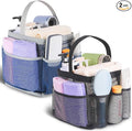 EUDELE 2 Pack Mesh Shower Caddy Portable for College Dorm Room Essentials, Shower Caddy Dorm with 8-Pocket Large Capacity,Shower Bag for Beach,Swimming,Gym