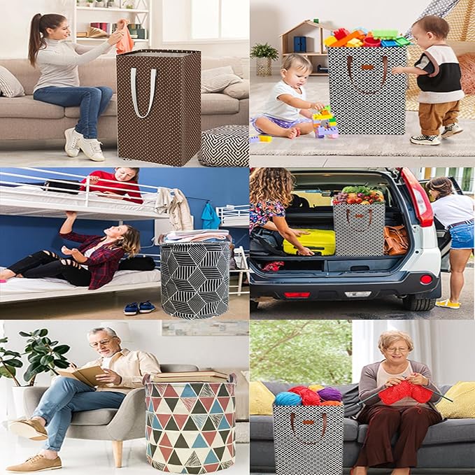 Waterproof Laundry Hamper 75L Collapsible Laundry Basket Extended Cotton Handle Laundry Bag Large Clothes Storage Toy Organization for Bathroom Bedroom Laundryroom College Dorms