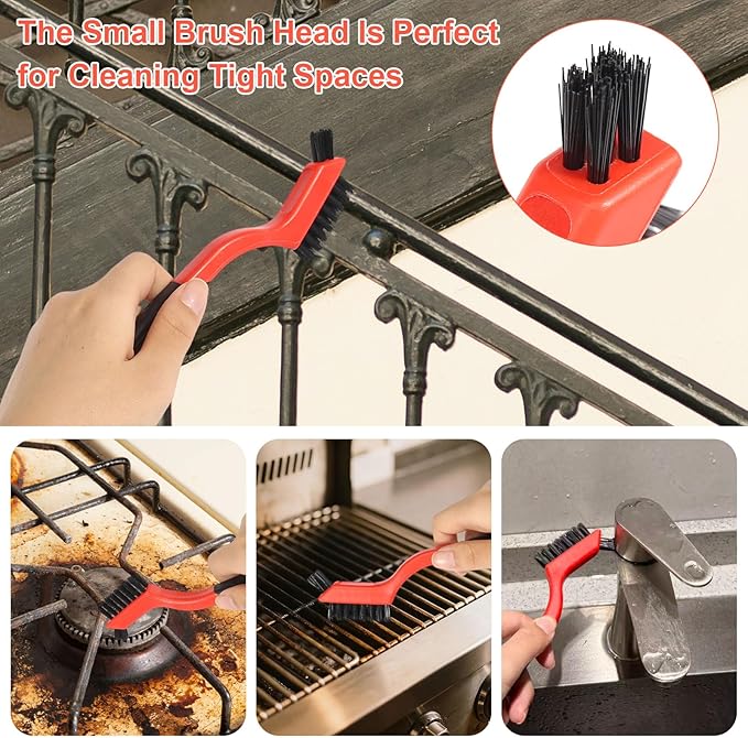 8Pcs Nylon Cleaning Brushes, Bristles Scratch Brush Set, Nylon Bristle Brushes Small Cleaning Brushes for Daily Cleaning Dirt Removal