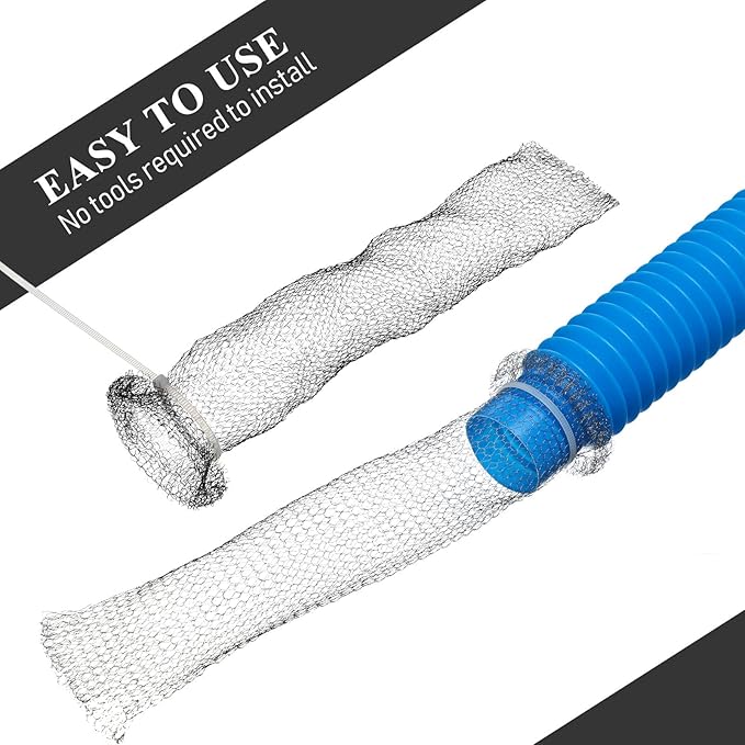 Hotop 100 Pieces Lint Traps for Washing Machine Hose with 100 Cable Ties, Stainless Steel Lint Catcher Washing Machine Filter Laundry Mesh Washer Hose Filter Rust Proof Traps Snare for Discharging