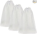 Mesh Laundry Bags with Drawstring - 12"x18" Clear Breathable Mesh Storage Bags for Clothes, Delicates & Travel Essentials - Small White Bags for Organizing Underwear, Socks, Baby Clothes