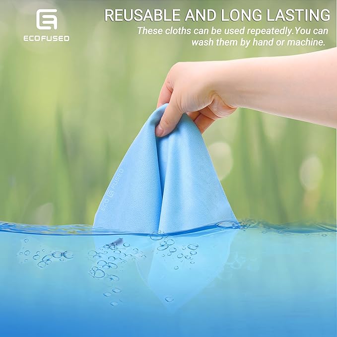 Eco-Fused Oversized Microfiber Cleaning Cloths XL - 5 Pack - 12 x 12 - Double-Sided - Microfiber & Suede for Smartphones, LCD TV, Tablets, Laptop, Camera Lenses & Other Surfaces