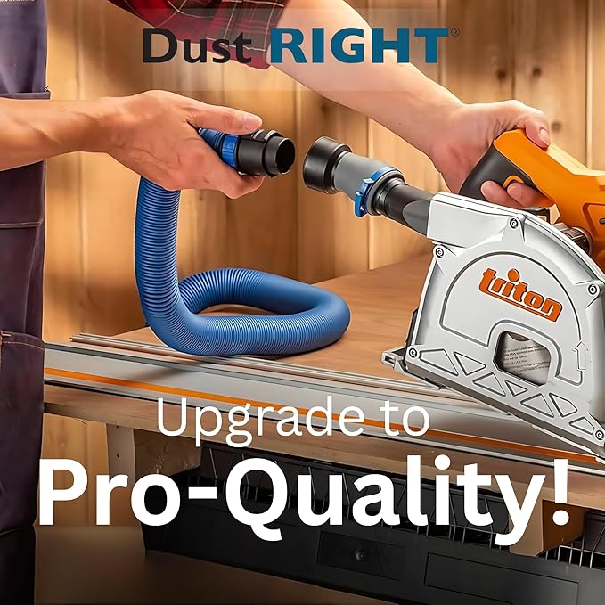 Dust Right Flexiport Power Tool Hose Kit - 3 To 12' Expandable Hose & 4 FlexiPorts - Lightweight Dust Collectors for Woodworking Power Tools - Collector Hose for Shop Vacuums, Table Saw & More