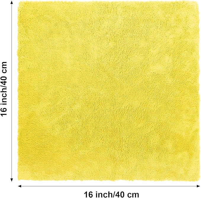 Shimeyao 30 Pcs 6 x 16 Inch Edgeless Microfiber Plush Towels for Cars Detailing Drying Wash Polishing Absorbent Cleaning Cloths, 500 GSM(Yellow)