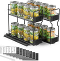 SpaceAid Pull Out Spice Rack Organizer for Cabinet, Heavy Duty Slide Out Seasoning Kitchen Organizer, Cabinet Organizer, with Labels, 7.7" W x10.75 D x10 H, 2 Drawers 2-Tier