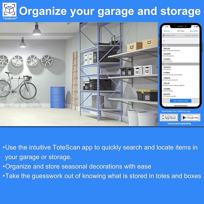 Intelligent QR Labels for Organization/Moving/Storage (48 Unique Labels, 1.5"x1.5")