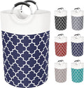 Large Laundry Basket Laundry Hamper Bag Washing Bin Clothes Bag Collapsible Tall With Handles Waterproof Travel Bathroom College Essentials Storage For College Dorm, Family (Blue)75L