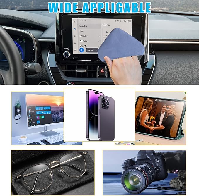 Car Screen Cleaner, Microfiber Auto Screen Cleaning Pad, Foldable Touch Screen Cleaner Cloth for Vehicle Dashboard LCD Display, Interior Car Accessories