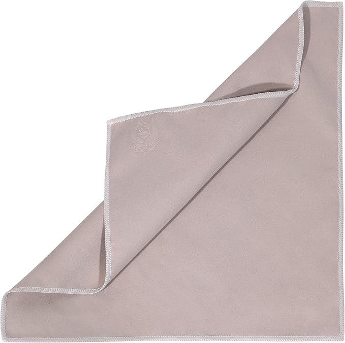 MI&VI Synthetic Chamois Microfiber Instrument Cleaning & Polishing Cloth for Violin, Viola, Cello, Bass, Guitar, Piano, Saxophone, Flute 12x12in (Ash Grey)