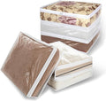 10 Packs Clear Zippered Storage Bags Durable Plastic Sweater Clothing Organizer Under Bed Closet Containers Bins for Blankets Clothes Bedsheets Pillows Comforter Quilt (15.7 x 13.8 x 3.9 Inch)